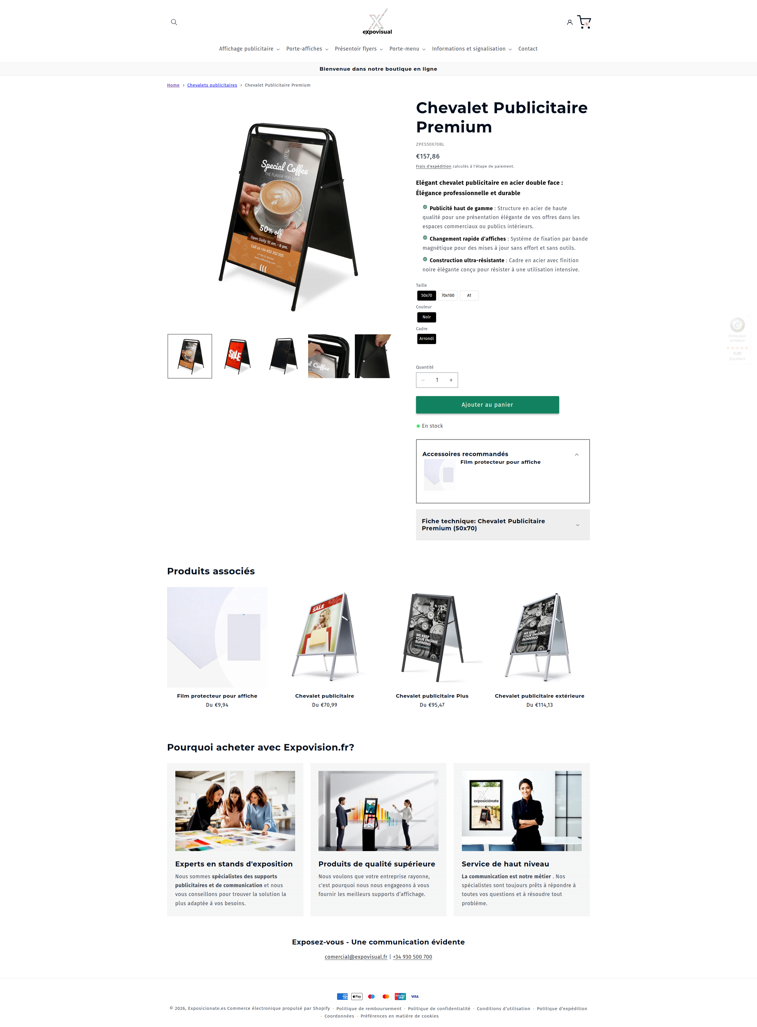 Product page on Expovisual.fr