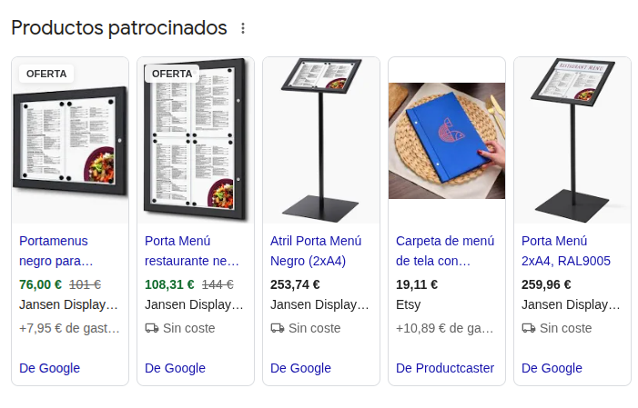 Jansen Display Shopping ads on Google